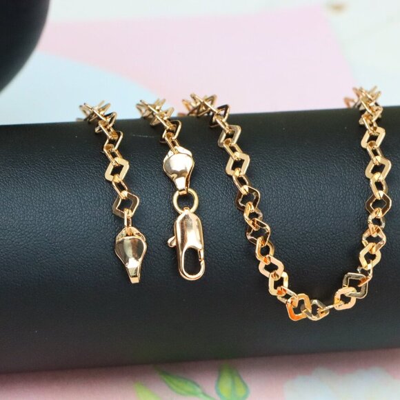 "Chunky Rose Gold Geometric Chain Necklace with Bold Modern Look, XPNL1879 - Picture 6 of 12